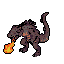 A dark-scaled reptilian creature exhales a vibrant, pulsing plume of fire.