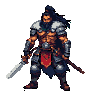 Pixel Art: warrior idle animation (generated with AI by pixie.haus).