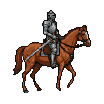 Pixel Art: knight riding on the horse