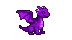 Dragon is attacking with purple pink laser flames