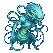 A spectral water elemental with bioluminescent blue and green tendrils swirling around a solid core.