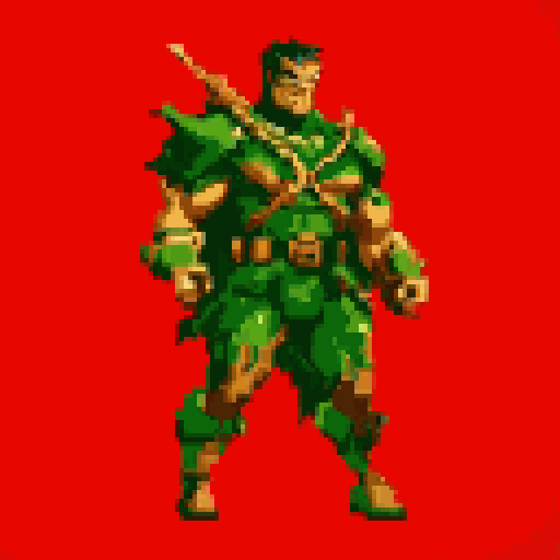 Pixel Art: leaf master is taking out katana (with_bg) (generated with AI by sandacz).