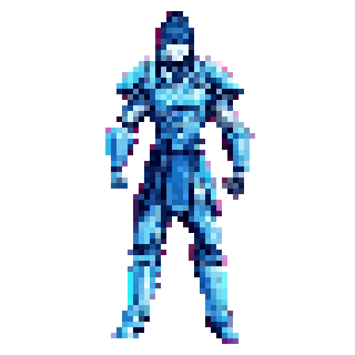 Pixel Art: ice man casting ice rose (fast_without_bg) (generated with AI by sandacz).