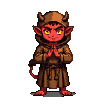 Pixel Art: devil monk is kicking and punching - fighting combo attack