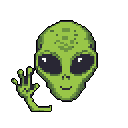 Pixel Art: This alien waving 👋 (generated with AI by Airman).