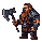 Bearded dwarf with axe, walking left.
