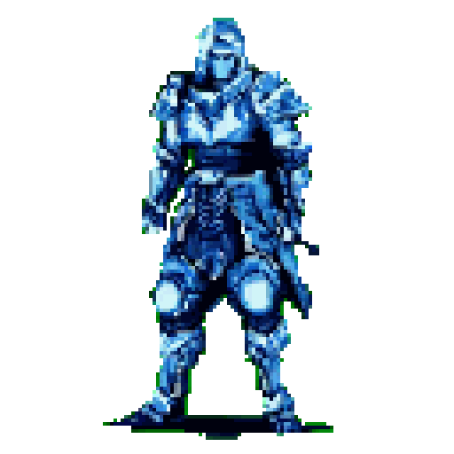 Pixel Art: ice man is making ice punches (without_bg) (generated with AI by sandacz).