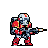 Pixel Art: set of retro characters with different gun weapons