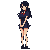 Pixel Art: character stands in cute pose