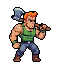 Red-Haired Warrior's Mighty Axe Swing Animation