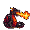 Pixel Art: dragon is breathing with fire