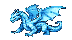 Pixel Art: ice dragon is attacking