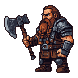 Dwarf Warrior with Axe - Determined Stride