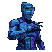 Pixel Art: cyber humanoid animated portrait