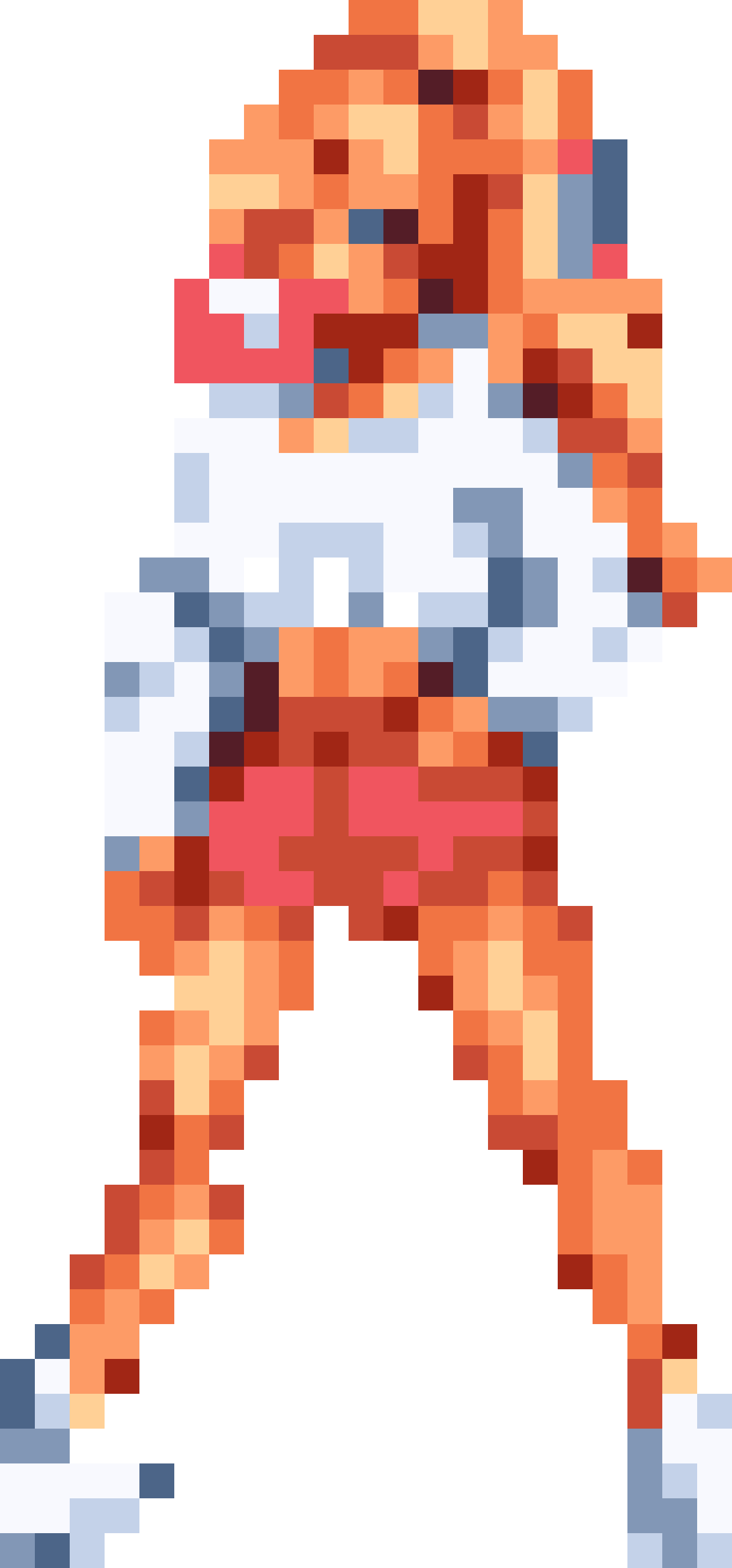 Ready for Action: Dynamic Orange & Red Athlete Sprite