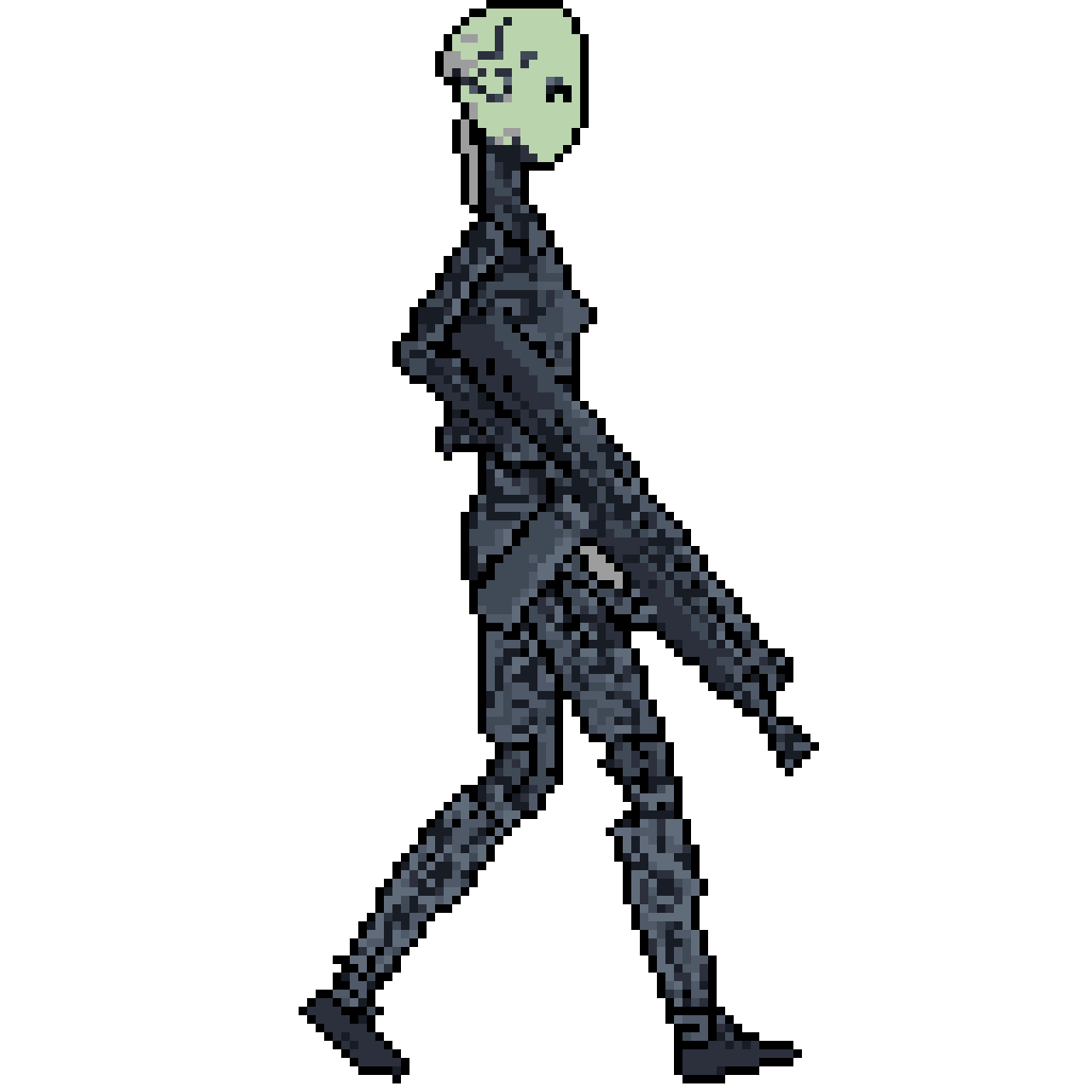 Cybernetic Soldier Advances: Dark, Stealthy Sci-Fi Walk
