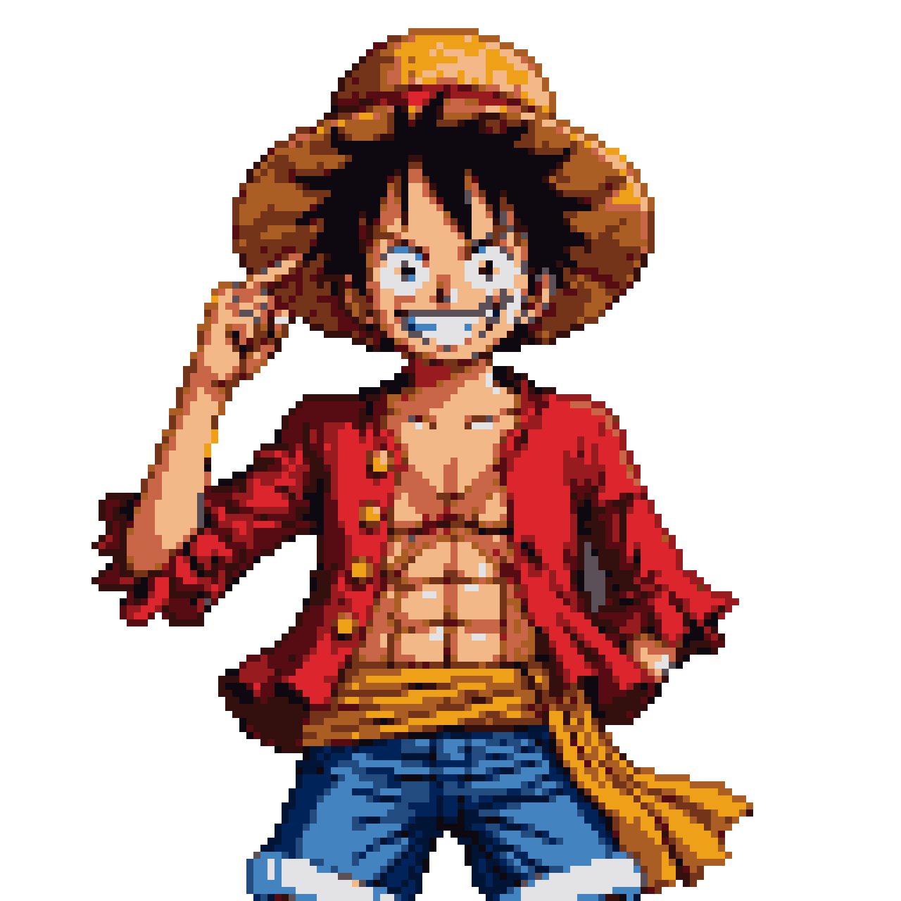 monkey d. luffy- straw hat captain by nectp on... Luffy's Bold Stance: One Piece Pirate Captain's Energetic Charm