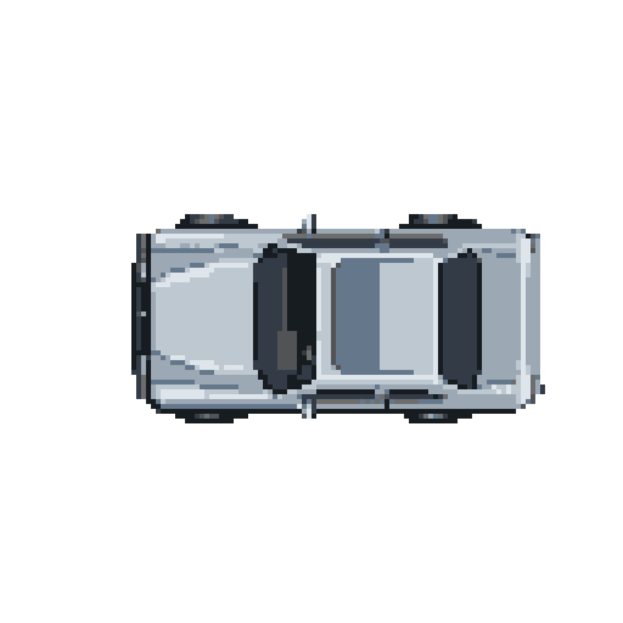 Monochromatic Sedan: Top-Down Functional Car Art