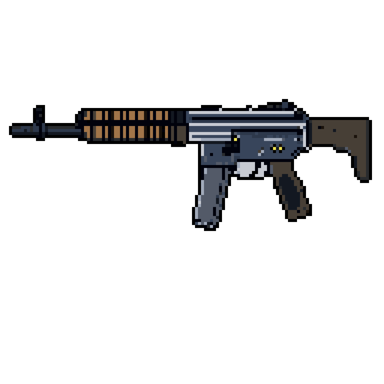 Modern Rifle Sprite: Dark Blue & Brown Design