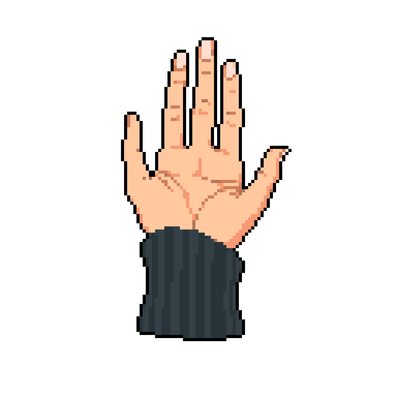 Pixel: Hand Reaching Up: Stark & Isolated Gesture