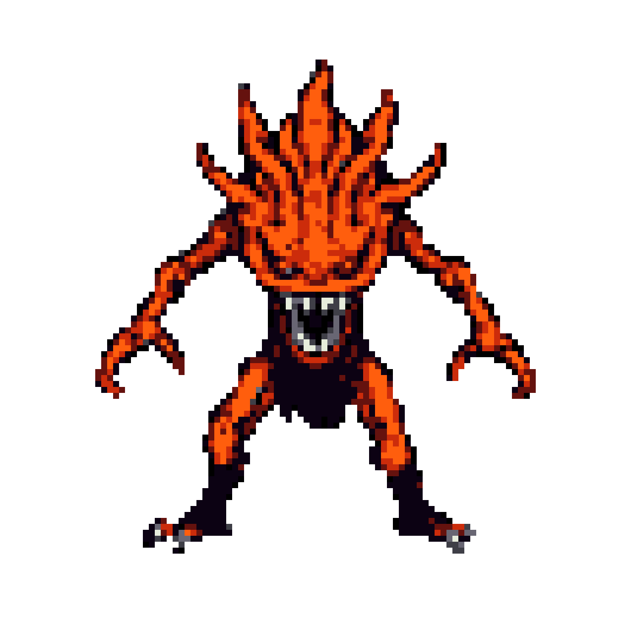 Fiery Demon's Rage: Jagged Claws, Open Maw