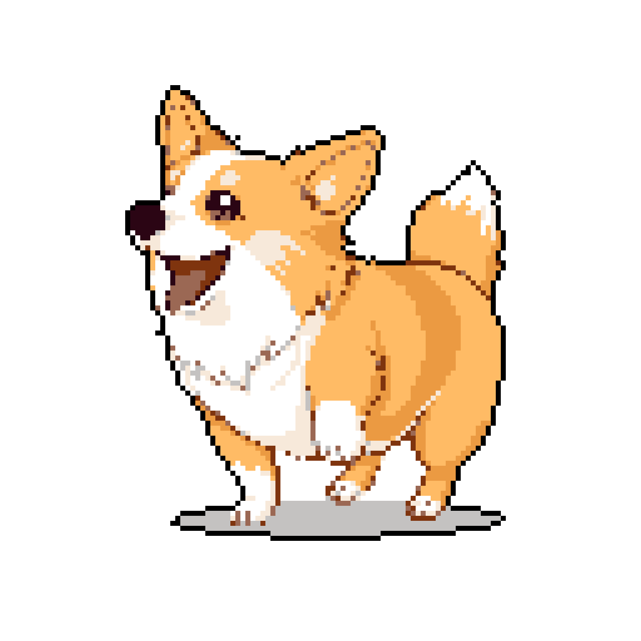 Happy Corgi Running: Vibrant Orange & White Joy
