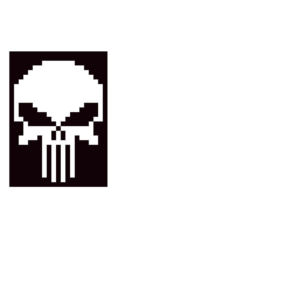 Menacing White Skull: Iconic 64x64 Digital Art