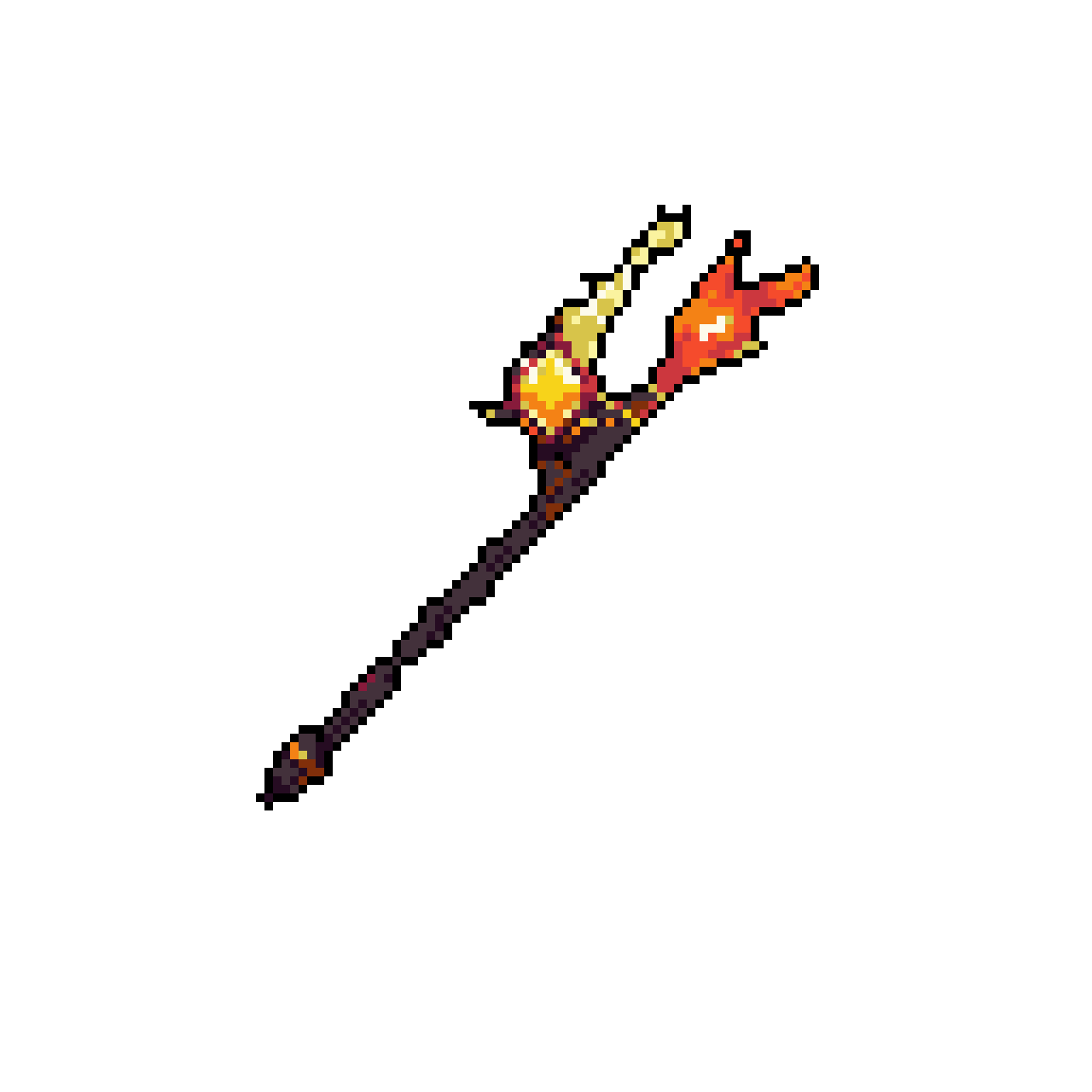 Fiery Magic Staff Icon: Enchanted Orb & Flames