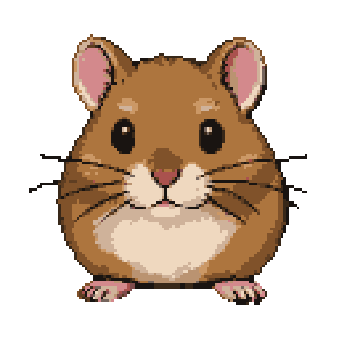 Cute Hamster Peeking Out - Retro Digital Art