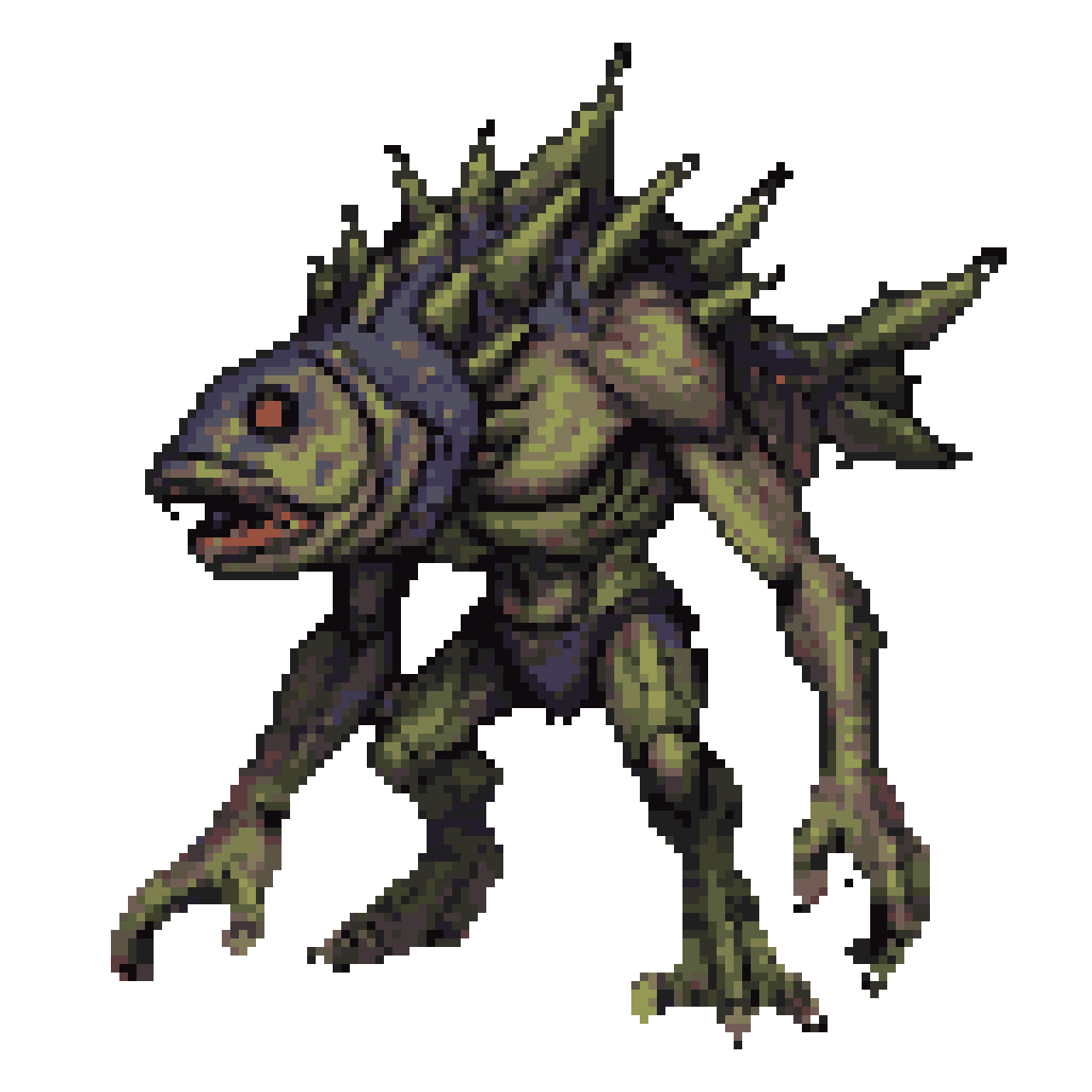 Grotesque Mutant Fish-Man: Menacing Stance