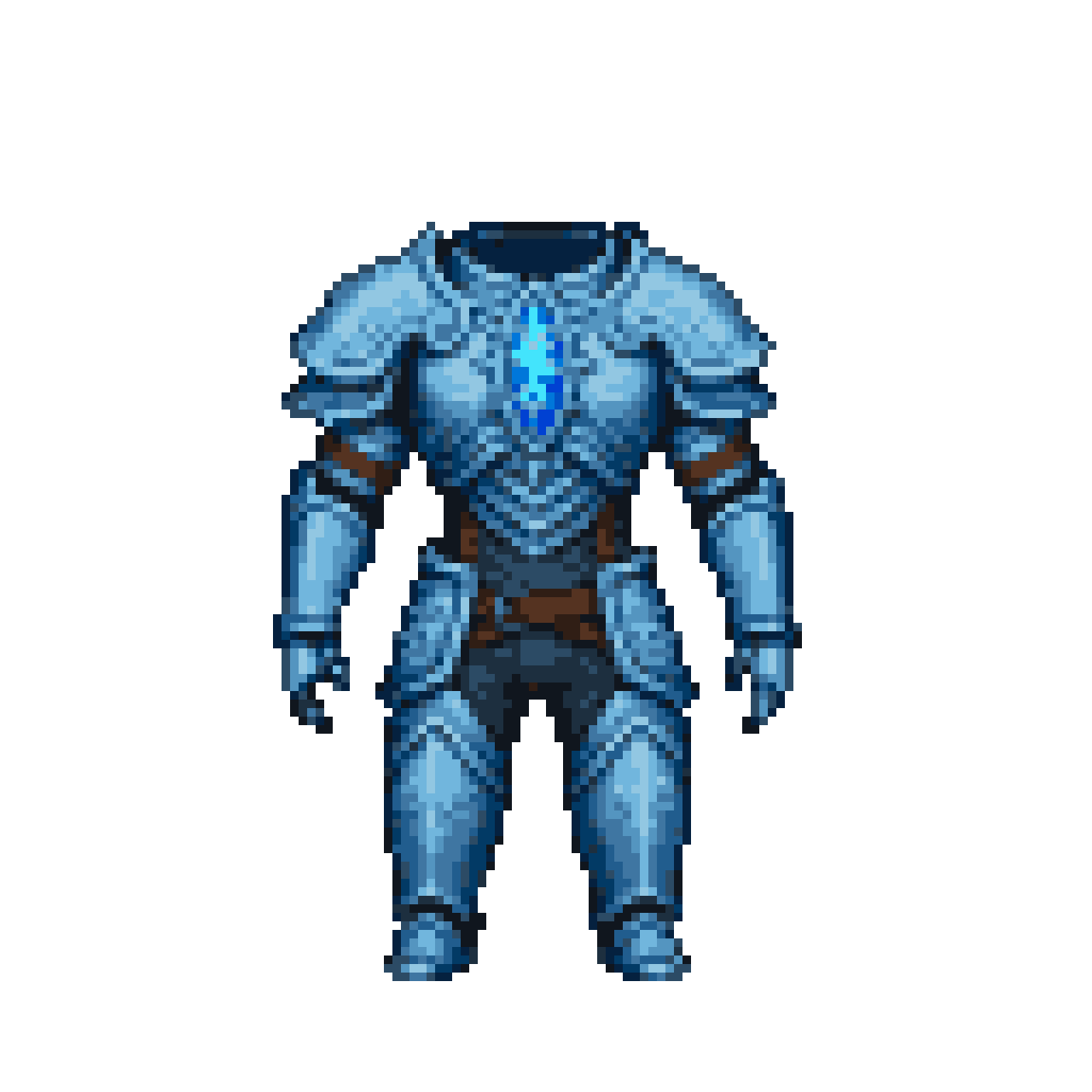 Epic Blue Armor Guardian: Time Crystal Sentinel