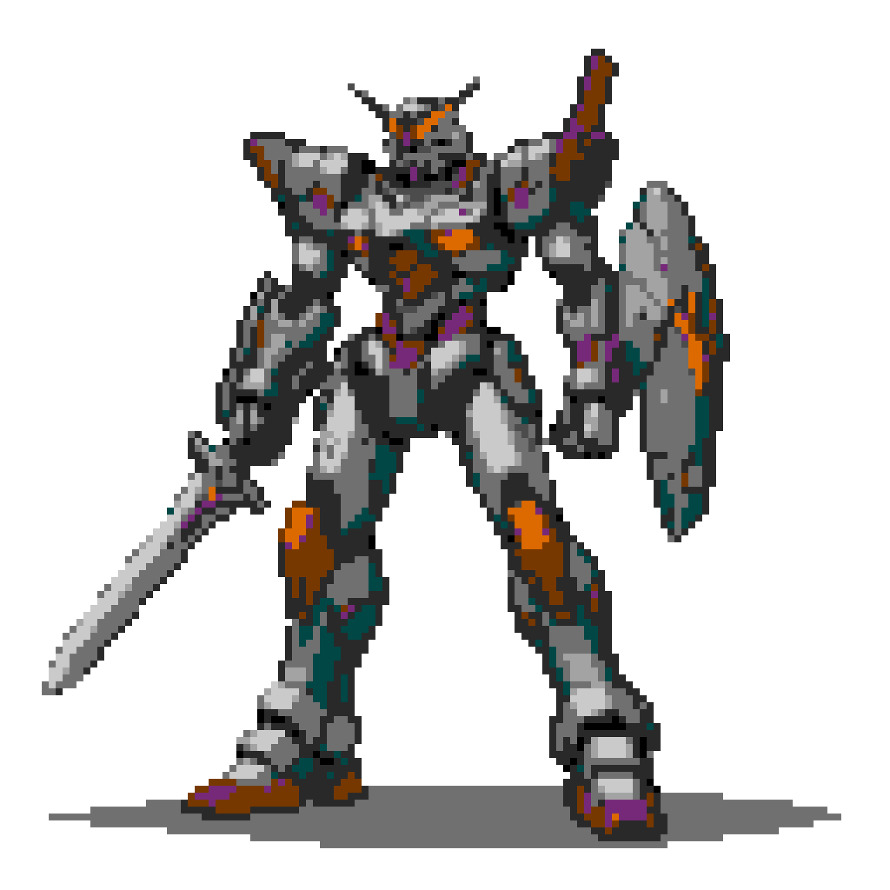 Mecha Warrior: Sword & Shield Ready for Epic Battle