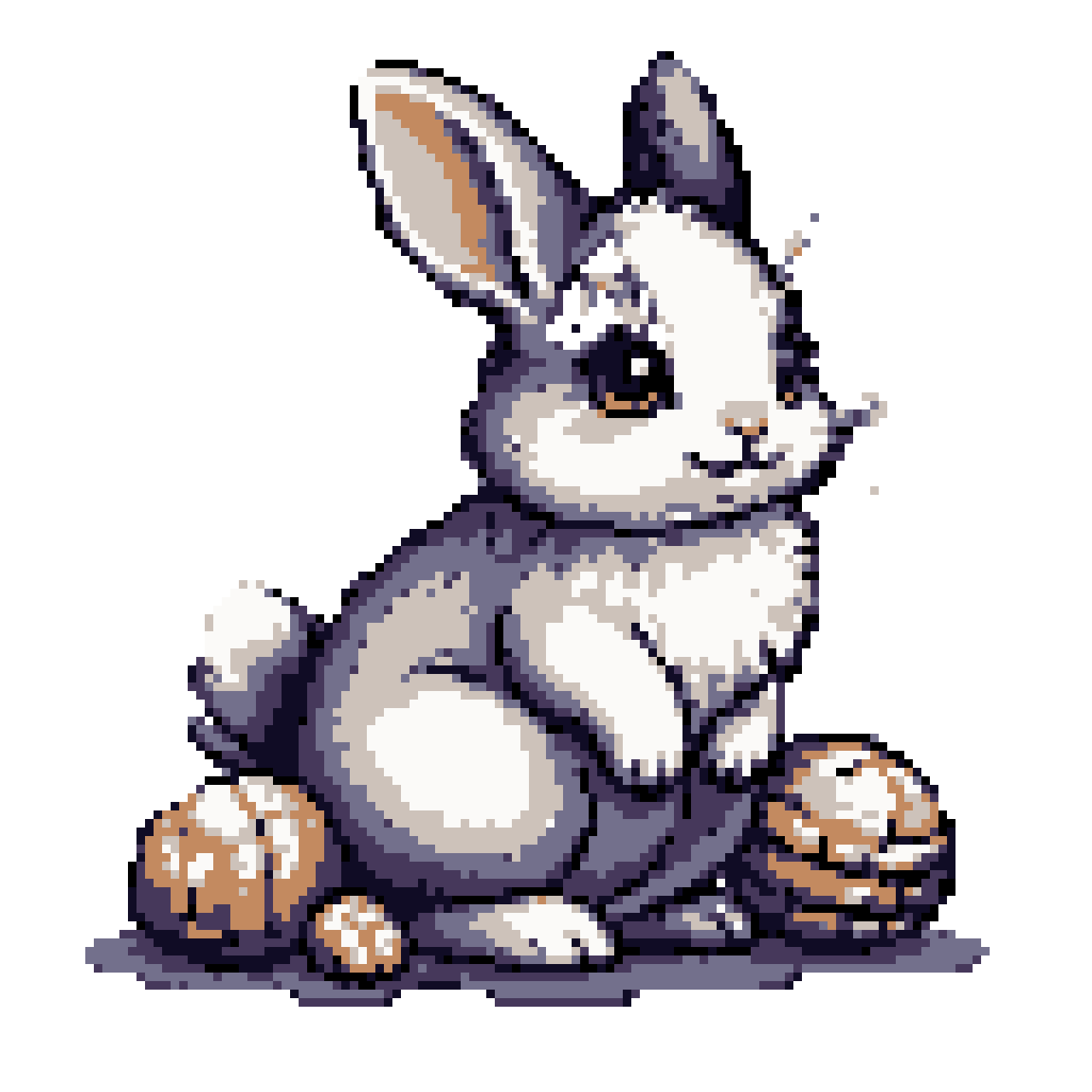 Pixies Rabbit Cute Rabbit with Gourd Treasures - Peaceful Scene