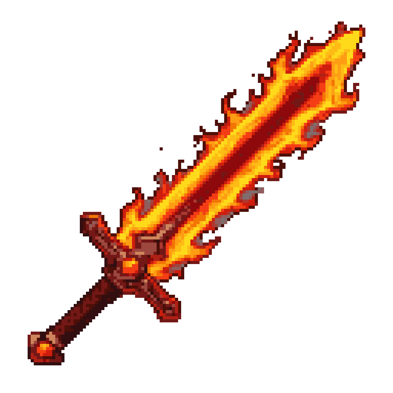 Fiery Sword Asset: Intense Power, Molten Glow