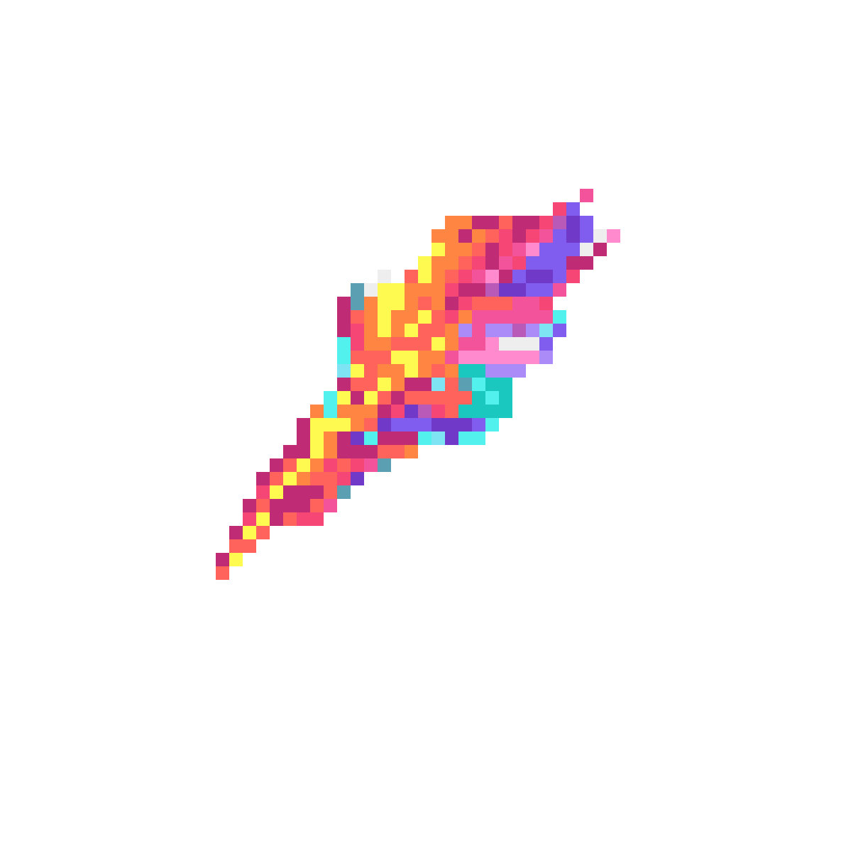 Pixel Art Sprite: Vibrant Abstract Energy Burst | Dynamic Color Art