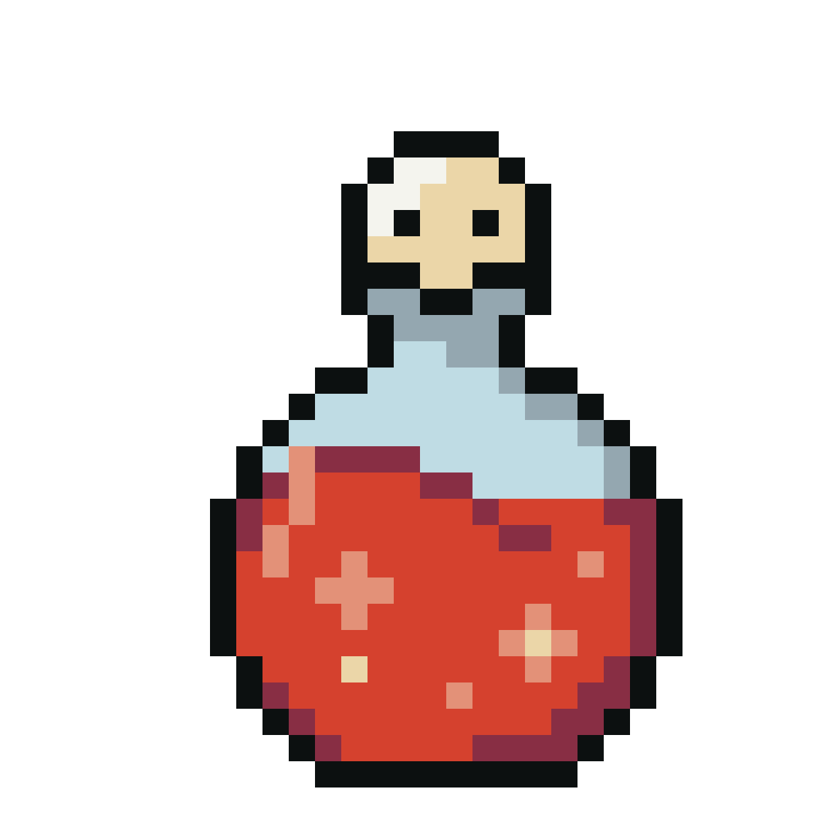 Pixel: Ruby Elixir: Magical Blue Froth Potion Bottle