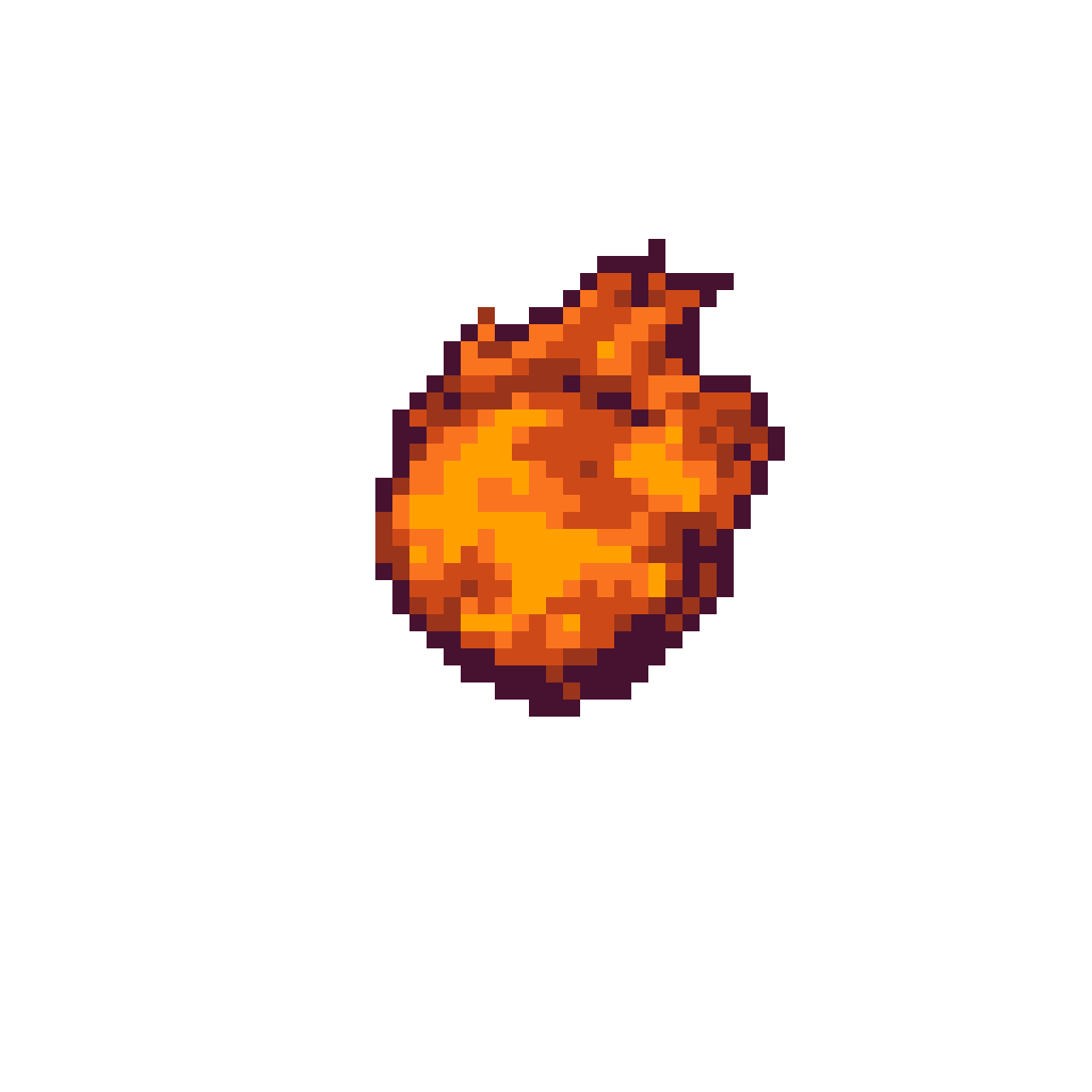 Pixel Art: Mystical Orange Flame: Dark & Fiery Core