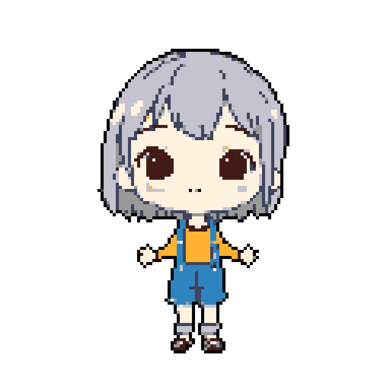 Chibi Girl's Gentle Stance: Innocent & Curious