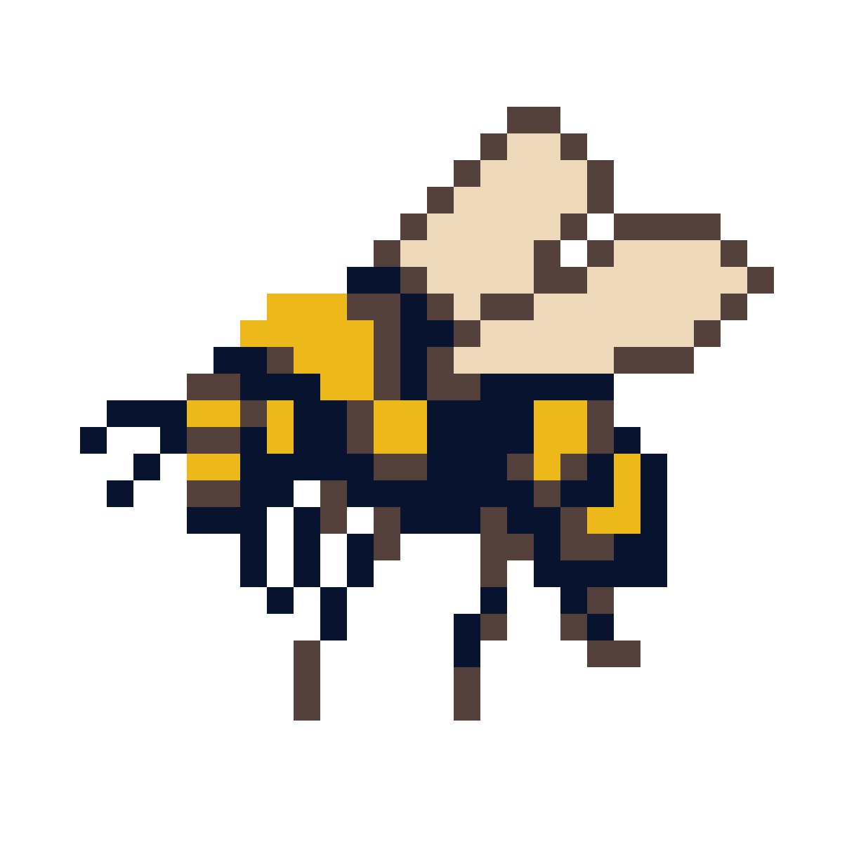 Golden Bee in Flight, Isometric Style