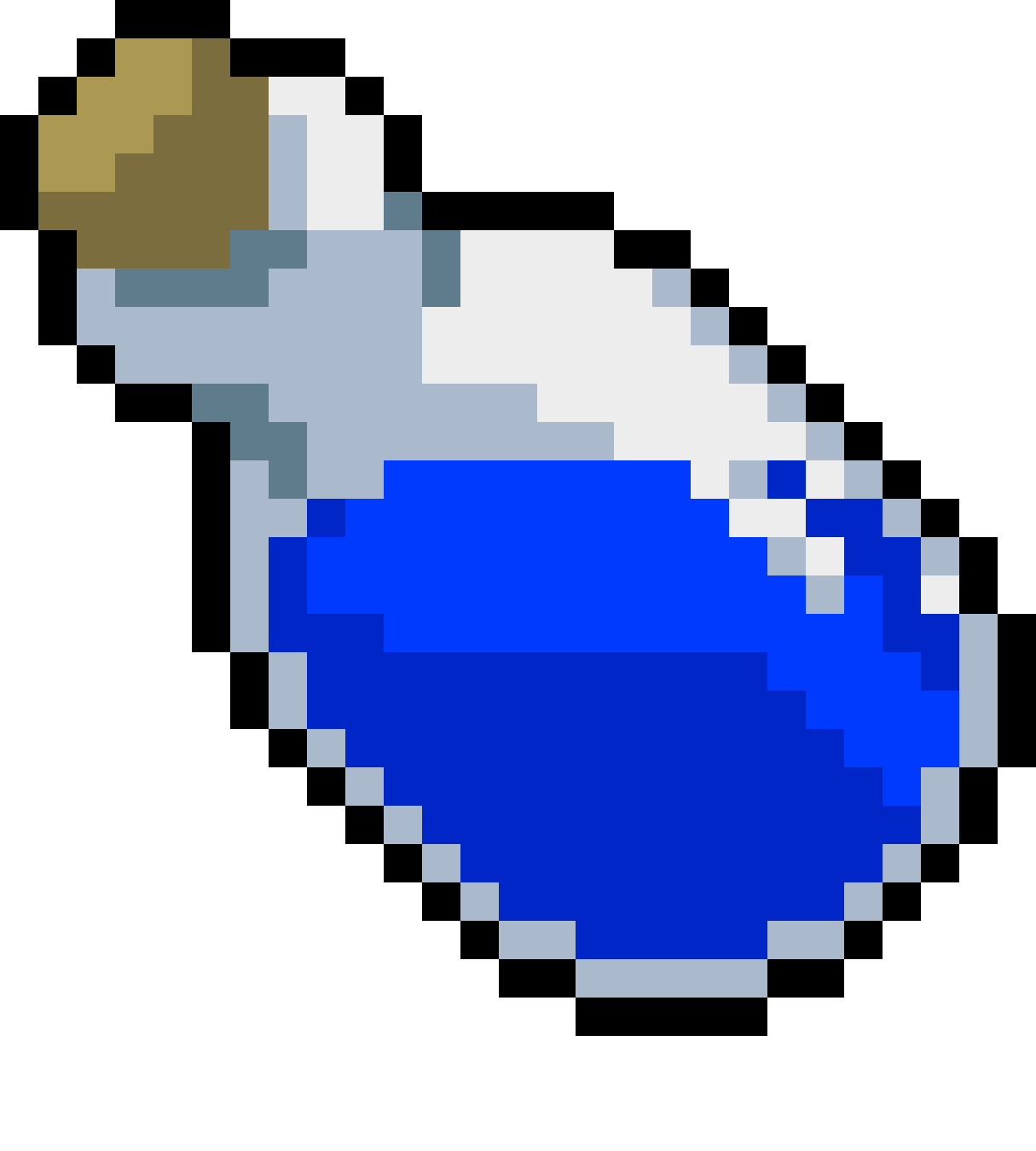 Mysterious Blue Potion Bottle - Fantasy Alchemical Concoction