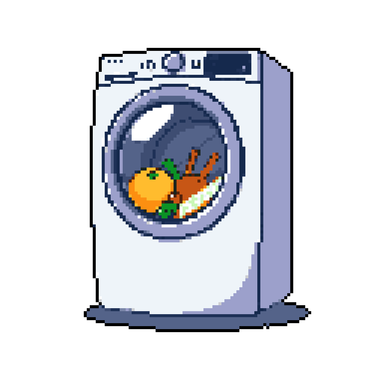 Washing Machine Tumbles Orange & Roast Chicken
