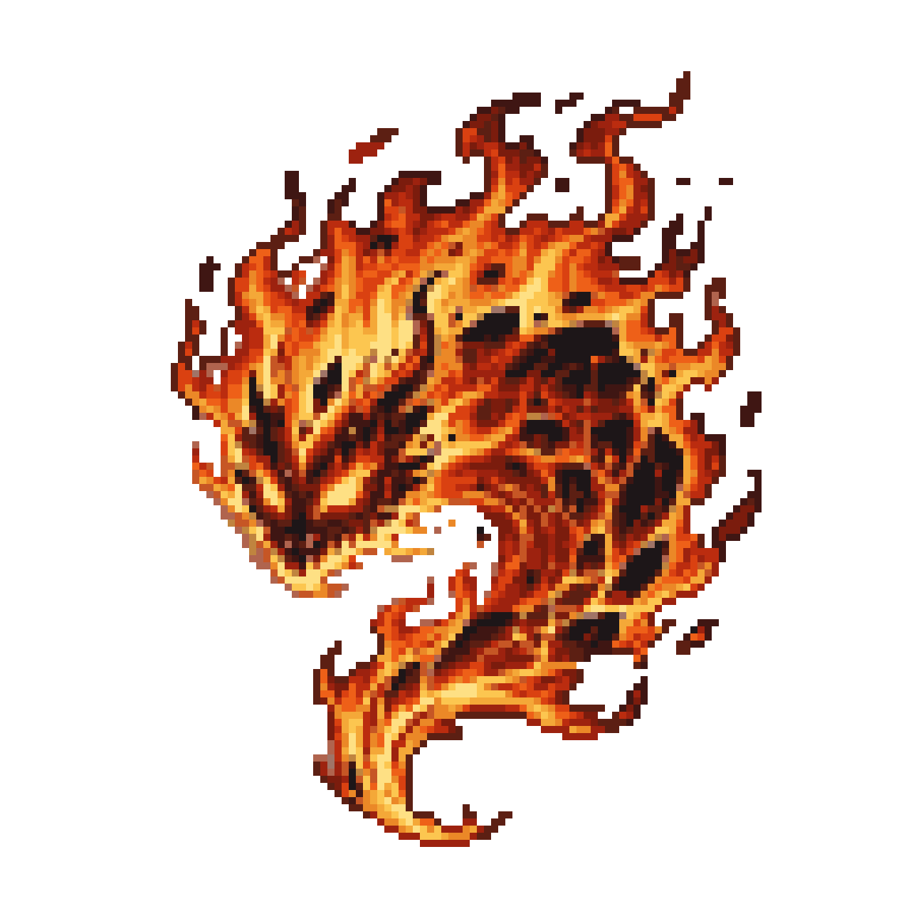Fierce Fire Elemental Roars with Raw, Flickering Energy