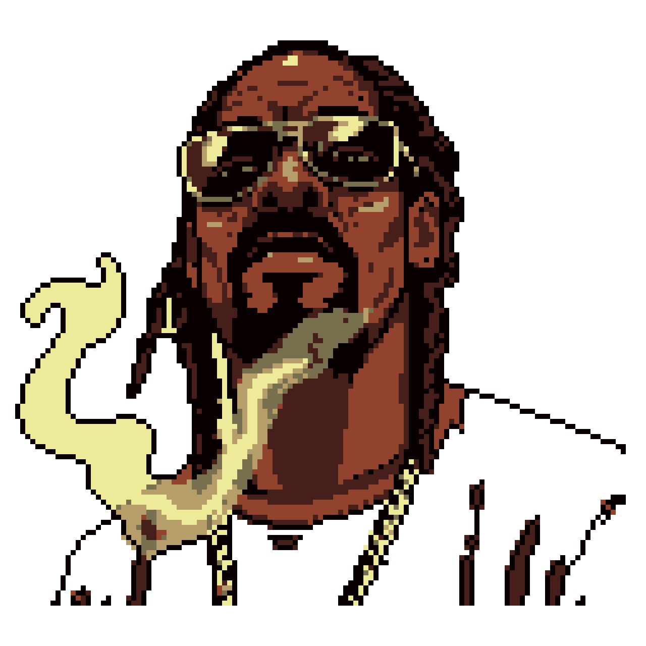 AI Pixel Art: Snoop Dogg Exhales Smoke: Cool Portrait