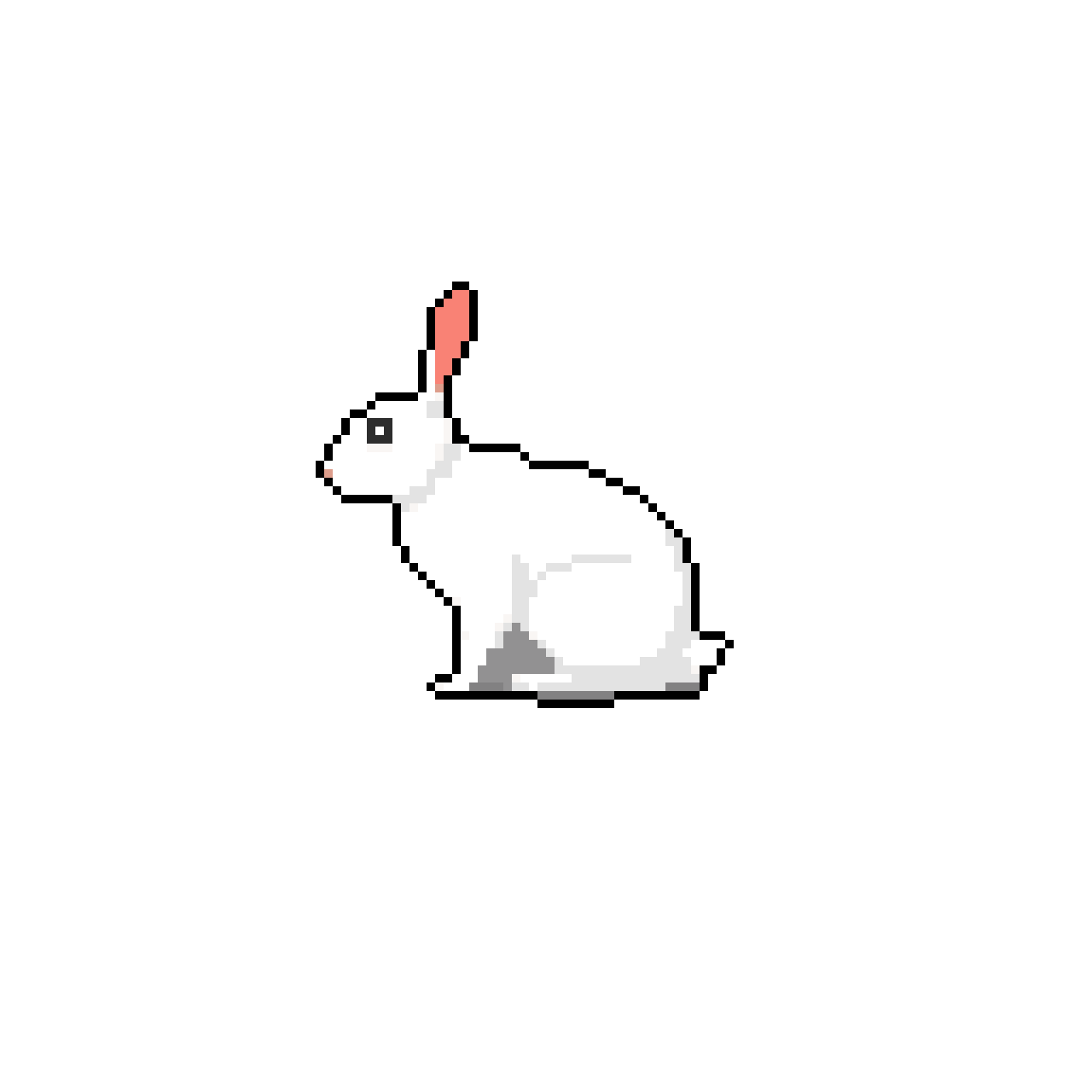 White Rabbit in Black Void: Calm, Focused Profile
