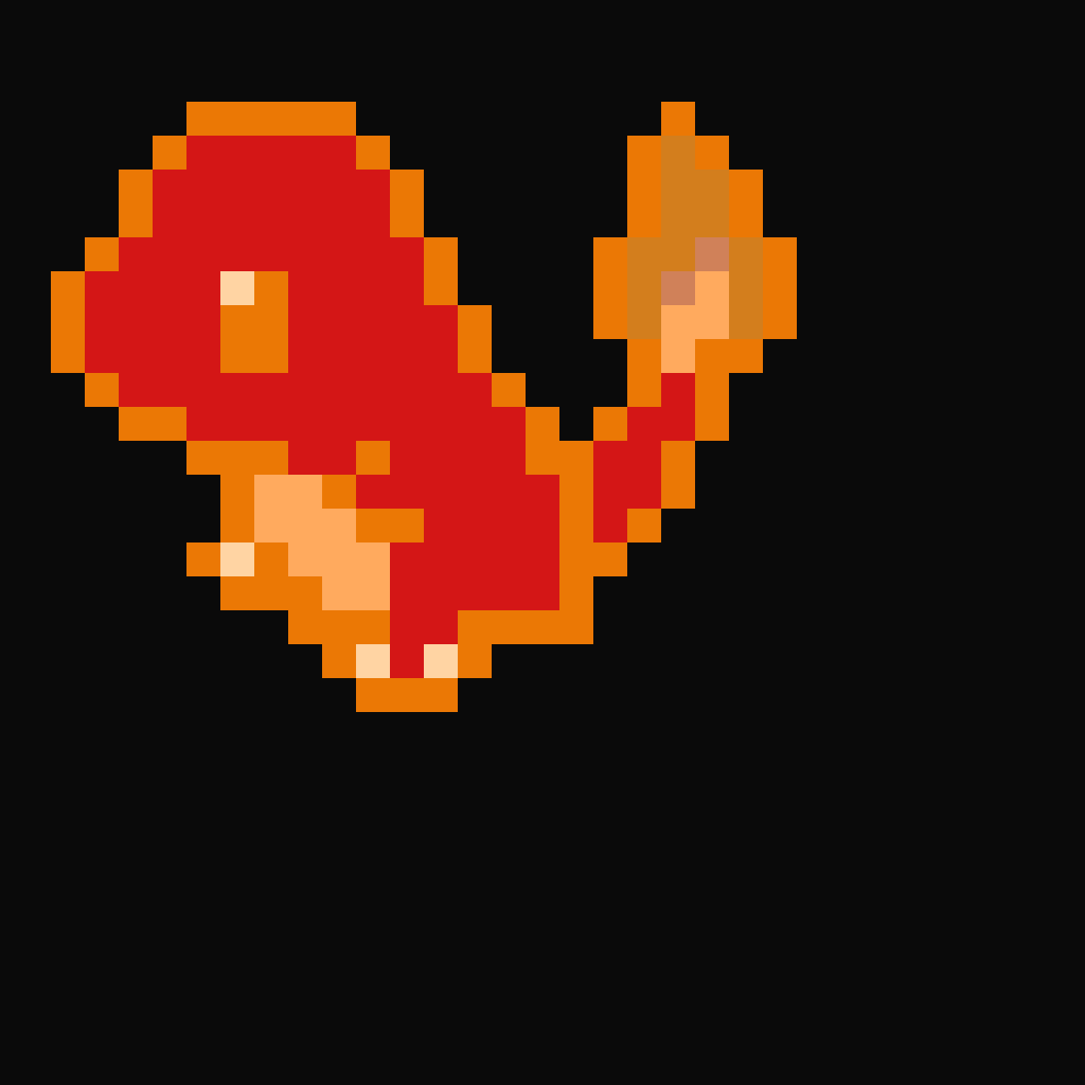 Fiery Pixel Dragon Sprite - 8-Bit Charm