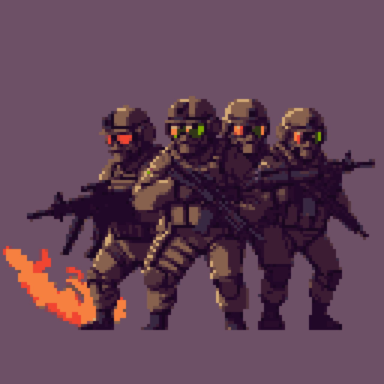 Elite Squad in Fiery Standoff: Tactical Readiness