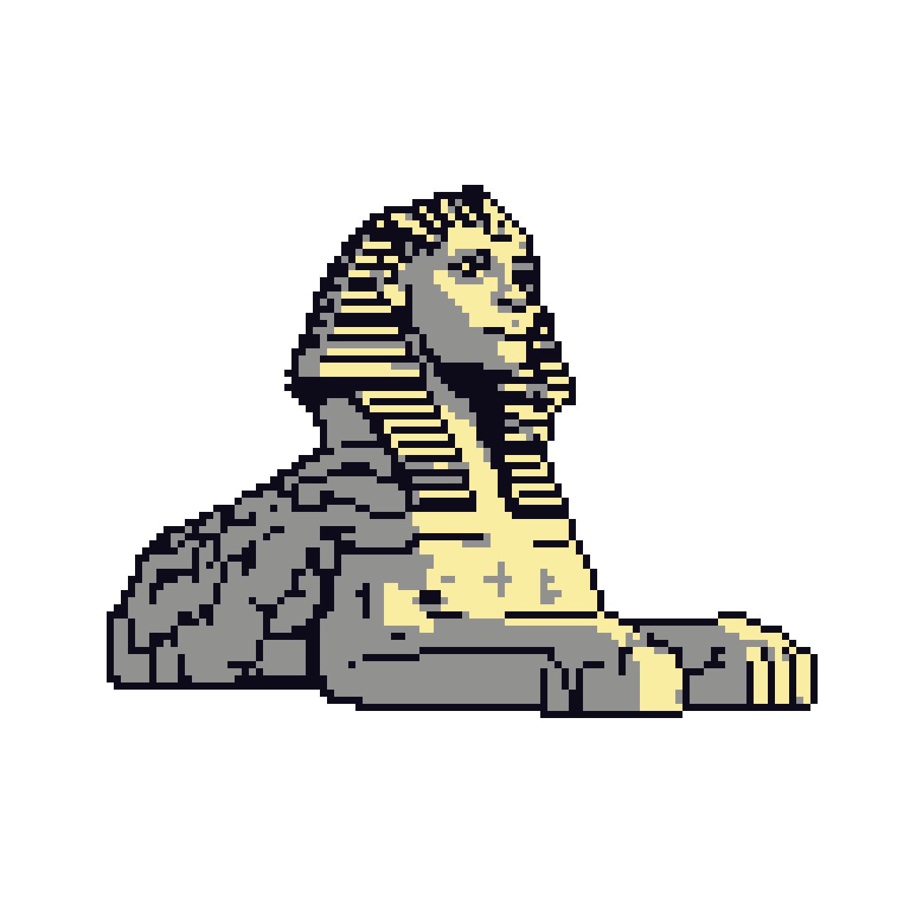 Pixel Art: Majestic Sphinx Guardian: Ancient Egypt Retro Vision