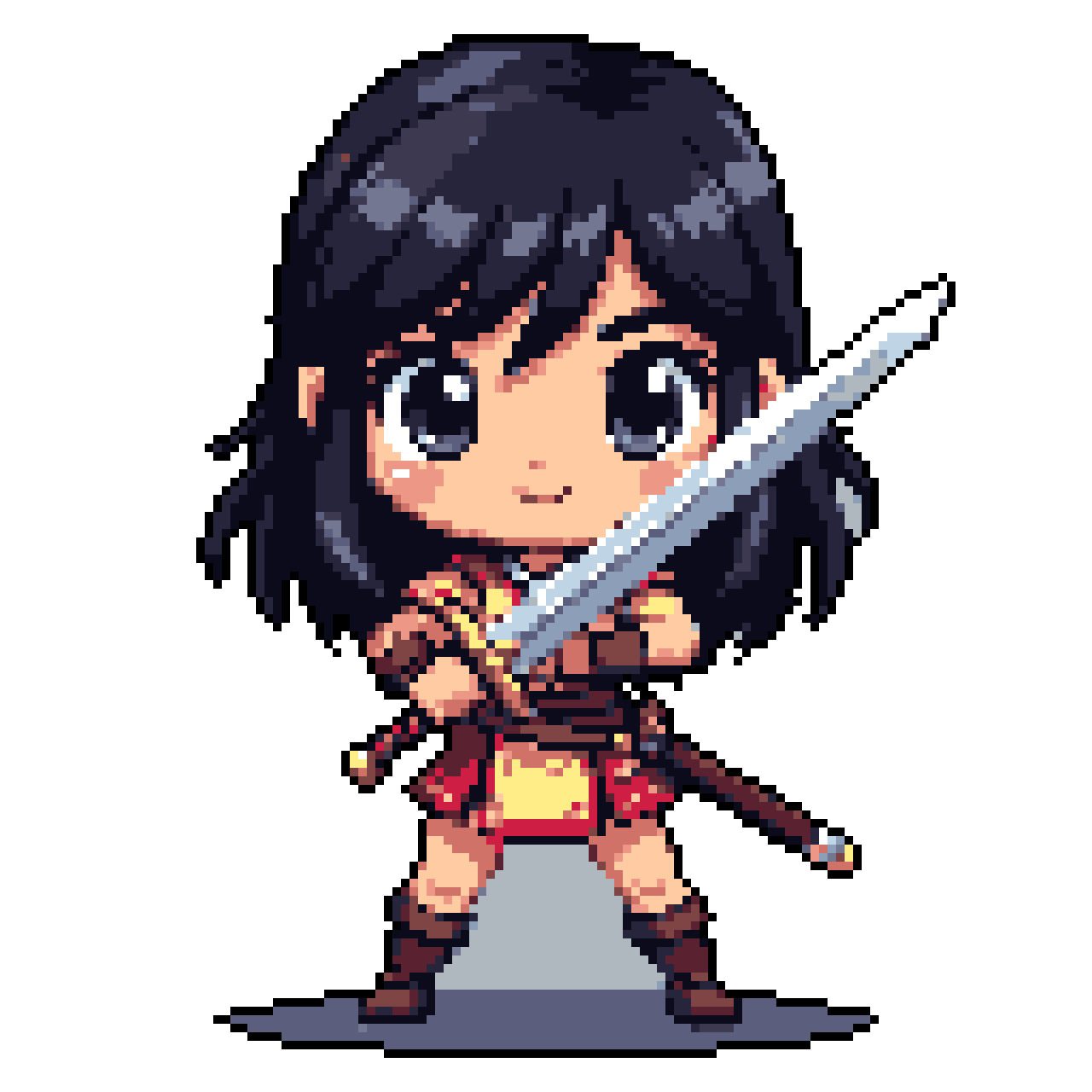 Pixel: Chibi Warrior Ready for Battle