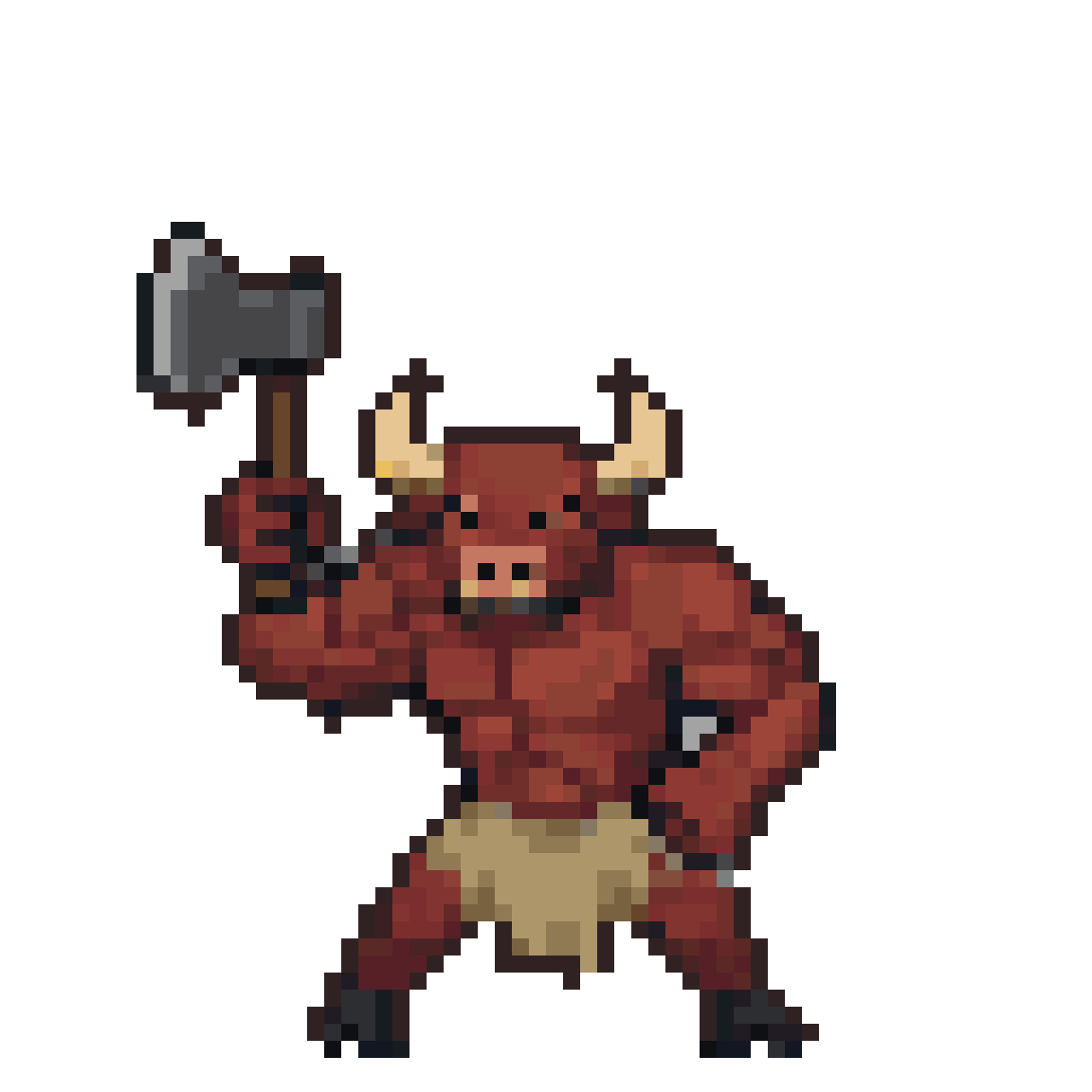 Minotaur's Fury: Axe Swing Sprite Animation