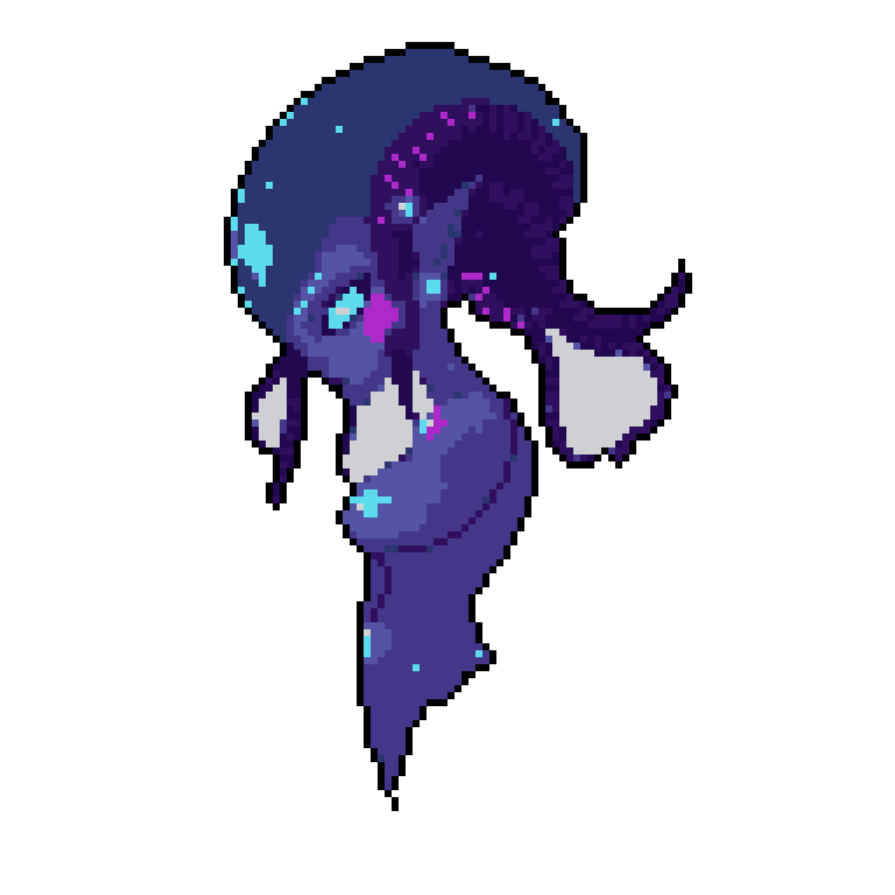 Cosmic Ram Creature: Ethereal Portrait with Glowing Horns